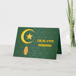 Cartão Eid al Fitr Mubarak Ramadan Kareem Moon Star