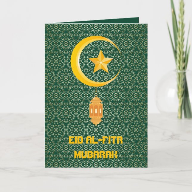 Cartão Eid al Fitr Mubarak Ramadan Kareem Moon Star (Frente)