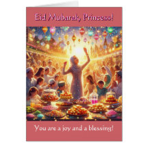 Eid Card para raparigas - Princesa Eid Mubarak