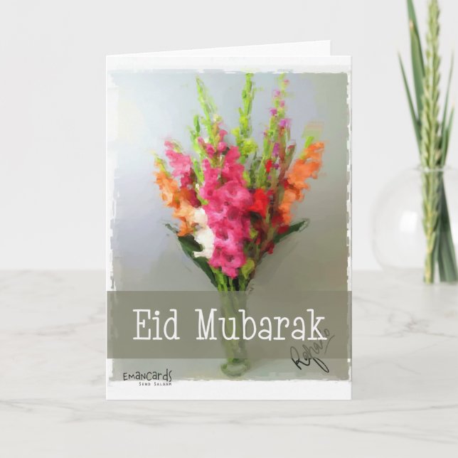 Cartão Eid Mubarak - Buquê (Frente)