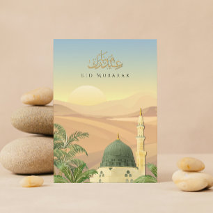 Cartão Eid Mubarak com Masjid An-Nabawi   Corporat