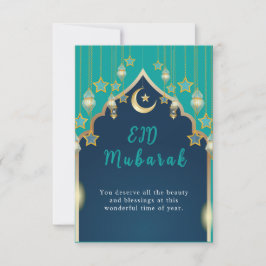 Cartão Eid Mubarak Elegante