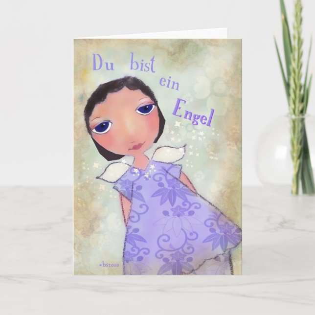 Cartão ein Engel de du bist (você é um anjo) no alemão (Frente)