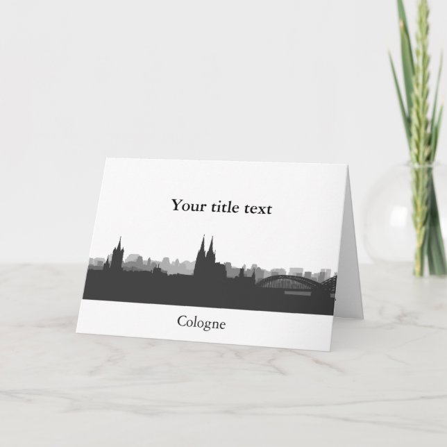 Cartão Einladungskarte mit Köln Skyline. (Frente)