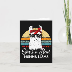 Cartão Ela é uma mãe lhama engraçada retrô vintage mamãe 