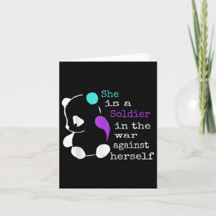 Cartão Ela É Uma Soldier Semicolon Gift Prevenção Suicida