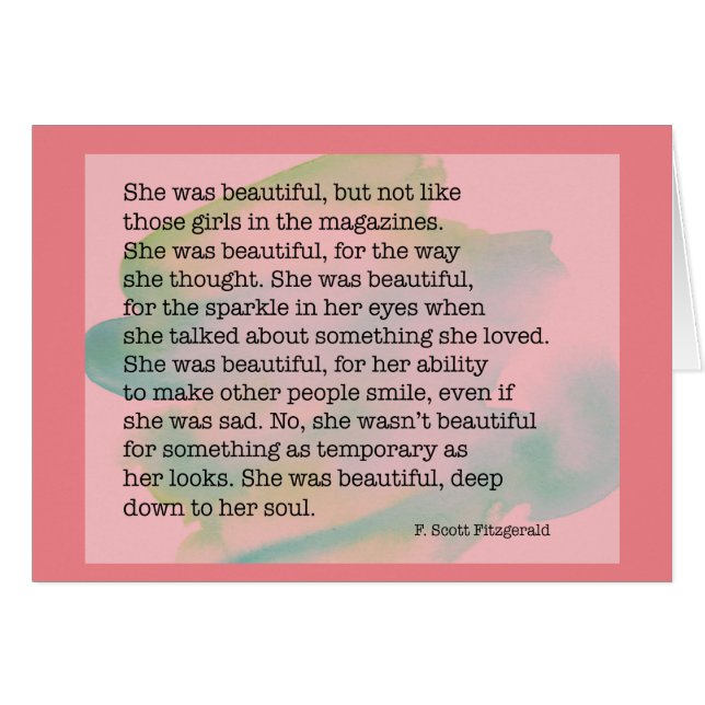 Cartão Ela Era Bonita (Frente horizontal)