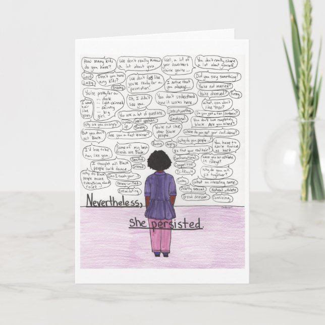 Cartão Ela Persiste (Preta) (Frente)