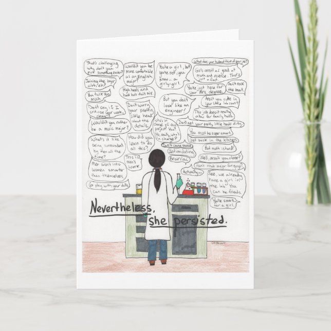 Cartão Ela persistiu (STEM) (Frente)