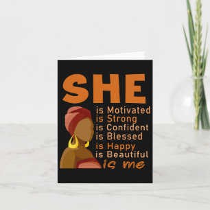 Cartão Ela Sou Eu Forte Educada História Negra Mês Mulher