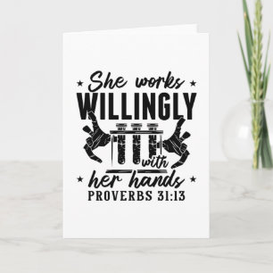 Cartão Ela Trabalha Com Vontade No Laboratório De Tecnolo