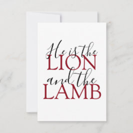 Cartão Ele é o Leão e a Simpatia de Lamb
