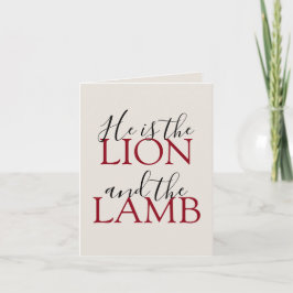 Cartão Ele é o Leão e a Simpatia de Lamb Dobrada