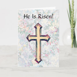 Cartão Ele é risen Faith Cross Páscoa Card com escritura