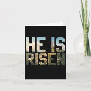 Cartão Ele É Risen Wildflower Cross Jesus Christian Easte