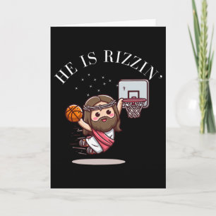Cartão Ele É Rizzin Engraçado Jesus Jogando Sketll1 