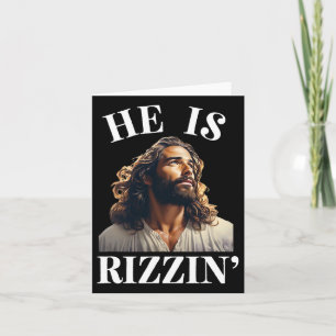 Cartão Ele é Rizzin - Engraçado Jesus Páscoa Cristã dizen