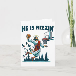 Cartão Ele É Rizzin Páscoa Day Jogando Basquete 2