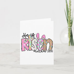 Cartão Ele Está Risen Bunny Christian Cross Day