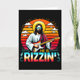 Cartão Ele Está Rizando Páscoa Cristão Jesus Divertido Je