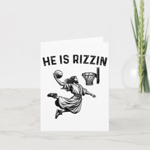 Cartão Ele Está Rizzin Jesus Basquete Cristão Religioso