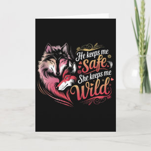 Cartão Ele Me Mantém Seguro Ela Me Mantém Lobo Amante da 