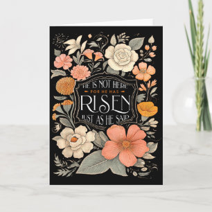 Cartão Ele Não Está Aqui Ele Ressuscitou Floral Cristão J