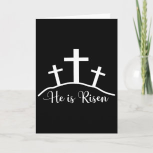 Cartão Ele Ressuscitou Cruz Jesus Religioso Dia de Páscoa