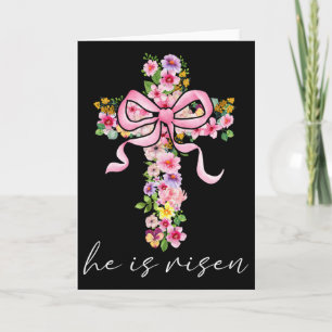 Cartão Ele Ressuscitou Jesus Cristão Coquete Laço Feliz P