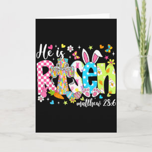 Cartão Ele Ressuscitou Jesus Cristão Feliz Dia de Páscoa 