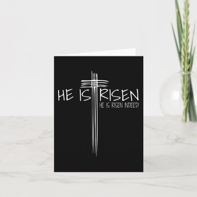 Cartão Ele Ressuscitou Jesus Páscoa Presente Fé Cristã  (Frente)