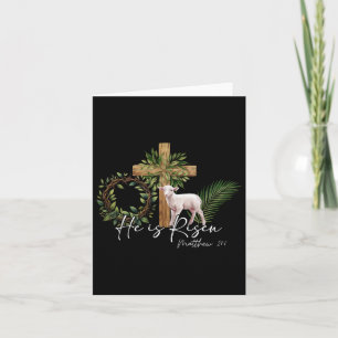 Cartão Ele Ressuscitou Ovelha Cordeiro Cruz Jesus Cristão