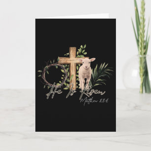 Cartão Ele Ressuscitou Ovelha Cordeiro Cruz Jesus Cristão