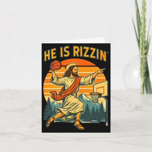 Cartão Ele ressuscitou rizzin páscoa fé cristã jesus ba