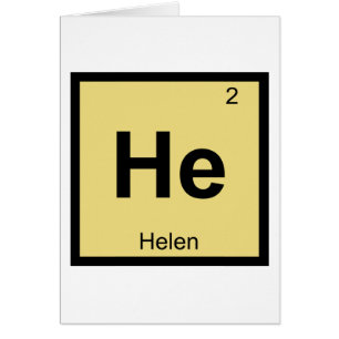 Cartão Ele - Símbolo da Tabela Periódica de Química Helen