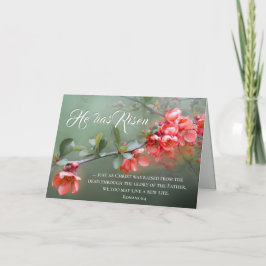 Cartão Ele tem Bíblia de Flores de primavera Risen Páscoa