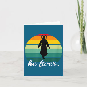 Cartão Ele Vive Jesus Cristo Ressurreição Fé Design