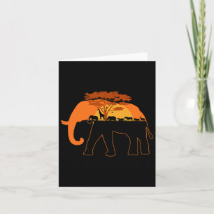 Cartão Elefante África Animais Árvores Dia da Terra 