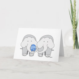 Cartão Elefante Azul Bebê