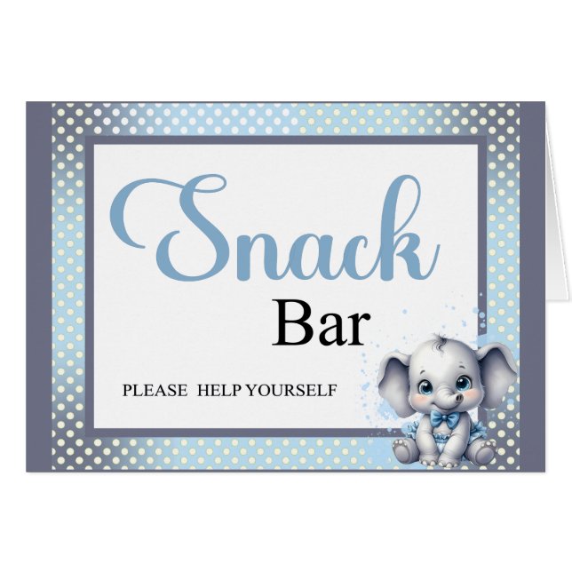 Cartão Elefante Azul Cutie - Pequeno Cartão-Peneiro (Frente horizontal)