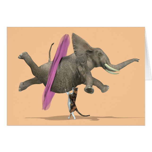Cartão Elefante balé (Frente Horizontal)