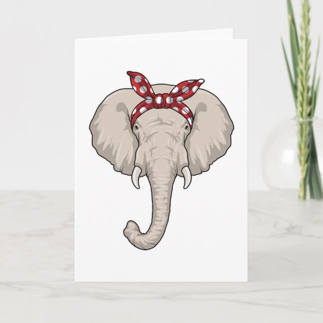 Cartão Elefante com Bandana (Frente)