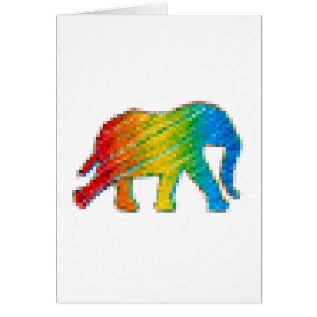 Cartão Elefante com Pixels (Frente)