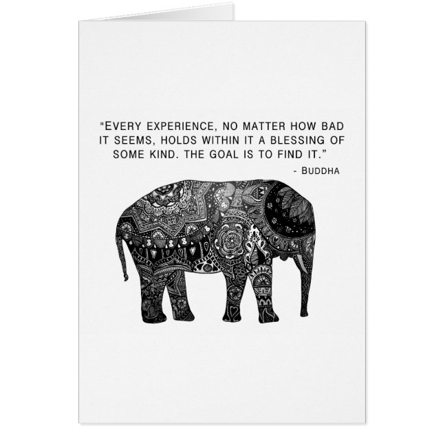 Cartão Elefante da sabedoria do Henna de Buddha (Frente)