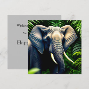 Cartão Elefante Da Selva Majestosa - Selvagem E Livre
