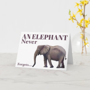 Cartão Elefante de Aniversário Atrasado