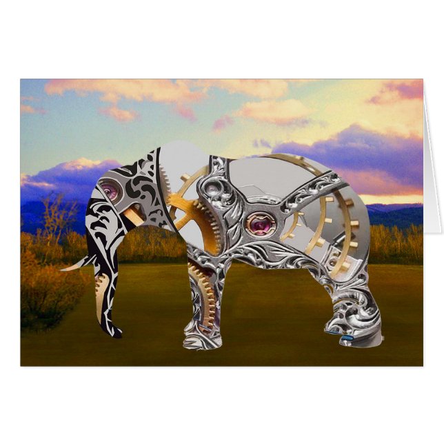 Cartão Elefante De Clocos (Frente Horizontal)