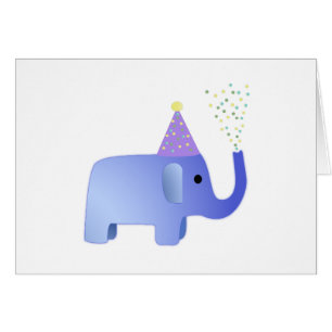 Cartão Elefante de Festa Bonita