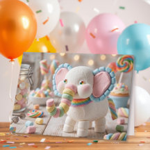 Elefante de Marshmallow Caprichoso de Aniversário 