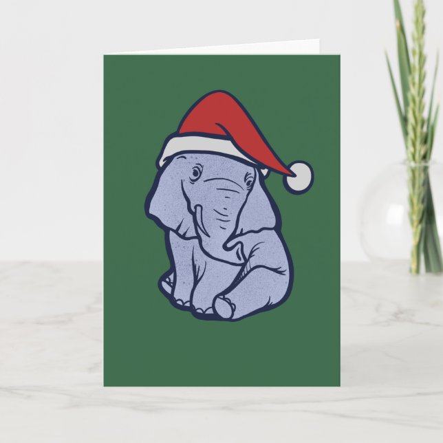 Cartão Elefante de Natal (Frente)